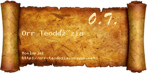 Orr Teodózia névjegykártya